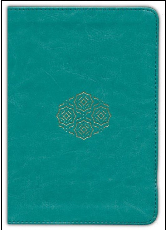 ESV Large Print Compact Bible, Red Letter (TruTone, Teal, Bouquet Design)