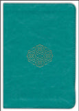 ESV Large Print Compact Bible, Red Letter (TruTone, Teal, Bouquet Design)