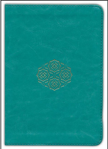 ESV Large Print Compact Bible, Red Letter (TruTone, Teal, Bouquet Design)