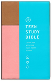 ESV Teen Study Bible--soft leather-look, blush & caramel