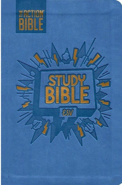 ESV Action Study Bible--soft leather-look, blue