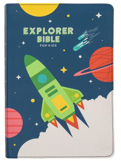 CSB Explorer Bible for Kids, Blast Off LeatherTouch, Indexed