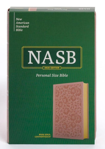 NASB Personal Size Bible, Rose Gold LeatherTouch, Red Letter