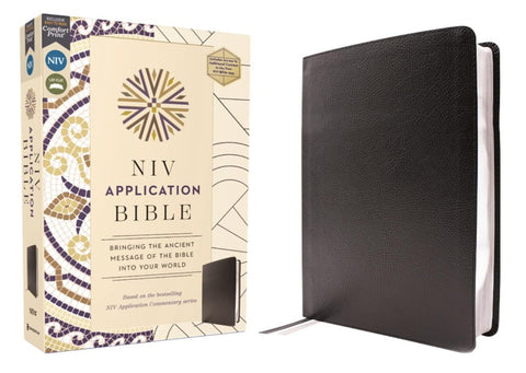 NIV Application Bible, European Bonded Leather, Black, Red Letter, Comfort Print