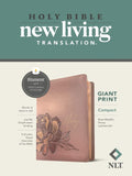 NLT Com Giant Print Bible, Fil Enabled (LeatherLike, Rose Metallic Peony, Red Letter)