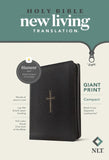 NLT Com Giant Print Zipper Bible, Fil Enabled (LeatherLike, Black Cross, Red Letter)