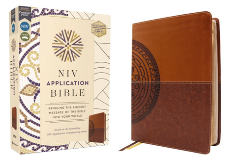 NIV Application Bible, Leathersoft, Brown, Red Letter, Comfort Print: Bringing the Ancient Message of the Bible into Your World (NIV Application Commentary Resources)