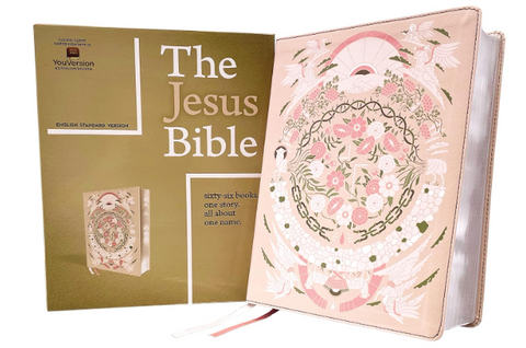 The Jesus Bible Artist Edition, ESV, Leathersoft, Peach Floral