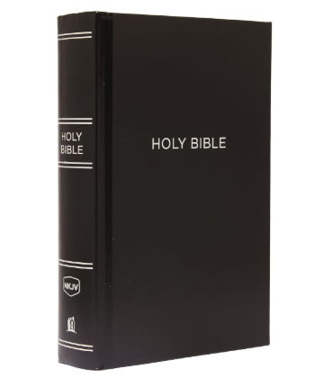 NKJV, Pew Bible, Large Print, Hardcover, Black, Red Letter, Comfort Print