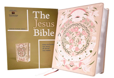 The Jesus Bible Artist Edition, ESV, Leathersoft, Peach Floral