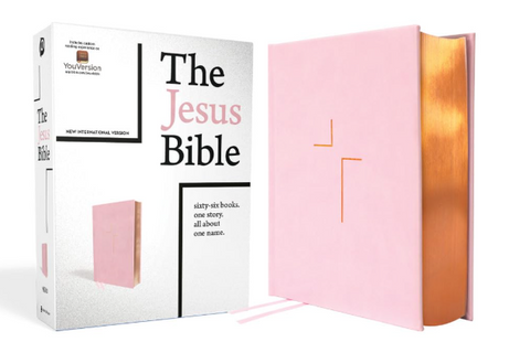 The Jesus Bible, NIV Edition, Leathersoft over Board, Pink, Comfort Print: Sixty-Six Books. One Story. All About One Name