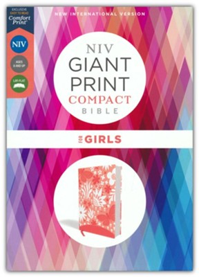 NIV Giant-Print Compact Bible for Girls, Comfort Print--soft leather-look, coral