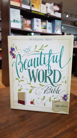 NIV Beautiful Word Bible (Leathersoft, Tan/Pink) [SALE ITEM]