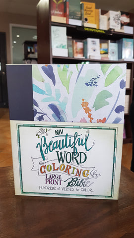 NIV Beautiful Word Coloring Bible Large Print (Hardcover, Cloth-over-Board, Navy)
