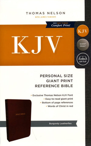 KJV Personal Size Giant Print Reference Bible (Leathersoft, Burgundy)