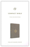 ESV Compact Bible--soft leather-look, stone with branch design