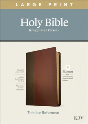 KJV Large-Print Thinline Reference Bible, Filament Enabled Edition--soft leather-look, brown/mahogany TYNDALE HOUSE / 2020 / IMITATION LEATHER