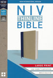 NIV Thinline Bible Large Print (Cloth-over-Board, Blue/Tan)