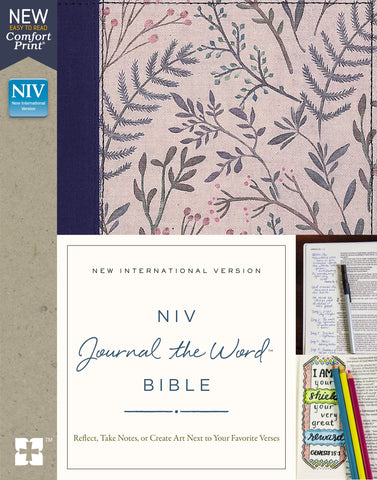 NIV Journal the Word Bible Comfort Print (Hardcover, Cloth-over-Board, Pink Floral)