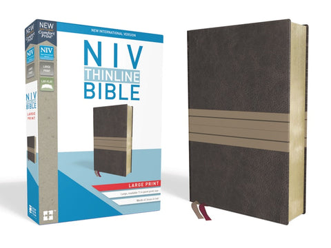 NIV Thinline Bible Large Print (Leathersoft, Brown/Tan)