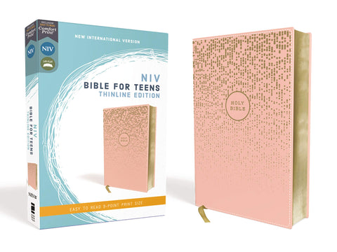 NIV Thinline Bible for Teens, Comfort Print--soft leather-look, pink (red letter)