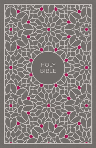 NKJV Large Print Thinline Bible (Hardcover, Cloth-over-Board, Gray/Pink)