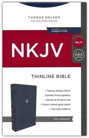 NKJV Comfort Print Thinline Bible Navy Blue