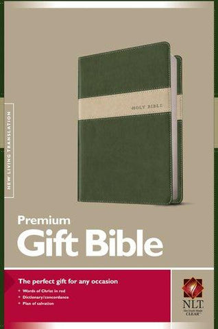 NLT Premium Gift Bible (Imitation Leather, TuTone, Evergreen/Stone) (OM)