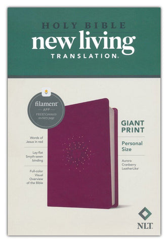 NLT Personal-Size Giant-Print Bible, Filament Enabled Edition--soft leather-look, aurora cranberry