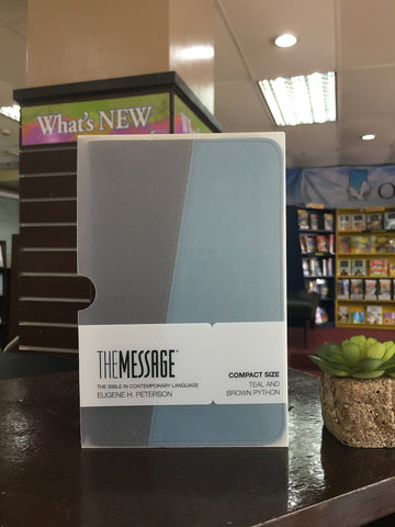 The Message Compact Leather-Look, Brown/Teal Python