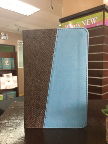The Message Compact Leather-Look, Brown/Teal Python