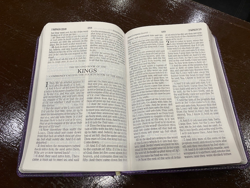 KJV Large Print Personal Size Reference Bible Purple Leathertouch Red Letter