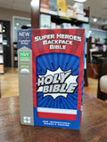 NIrV The Super Heroes Backpack Bible (Leathersoft, Blue/Red)