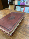 ESV Large Print Compact Bible (TruTone, Brown, Mosaic Cross Design)