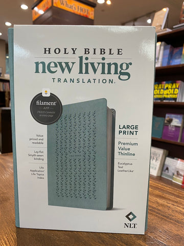 NLT Large-Print Premium Value Thinline Bible, Filament Enabled Edition--soft leather-look, teal