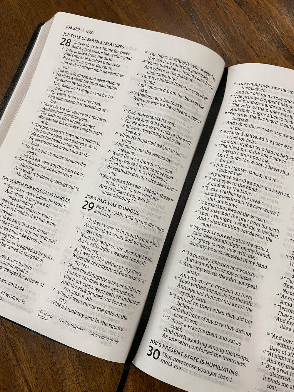 NASB Large-Print Thinline Bible, Red Letter Edition--bonded leather, black