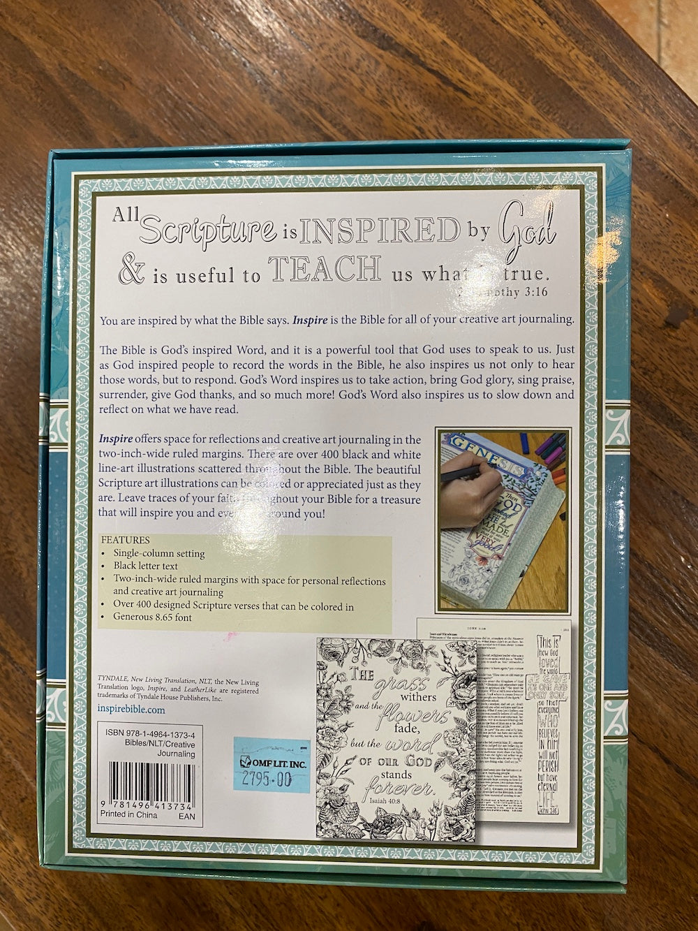 NLT Inspire Bible: The Bible for Creative Journaling (Imitation Leather)