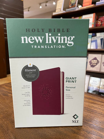 NLT Personal-Size Giant-Print Bible, Filament Enabled Edition--soft leather-look, aurora cranberry