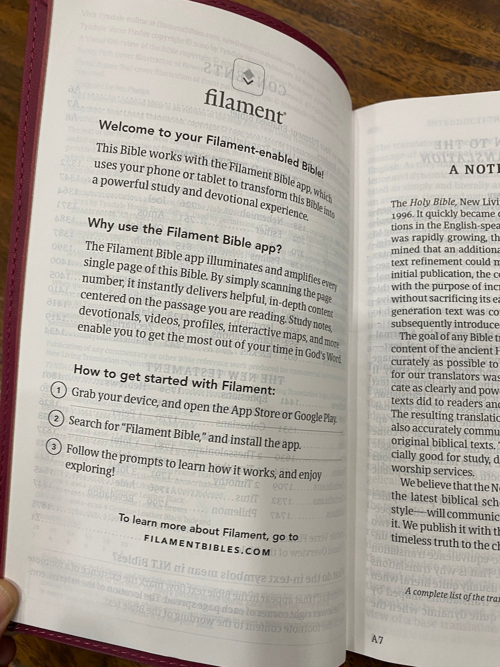NLT Personal-Size Giant-Print Bible, Filament Enabled Edition--soft leather-look, aurora cranberry