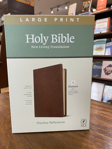 NLT Large-Print Thinline Reference Bible, Filament Enabled Edition--soft leather-look, rustic brown