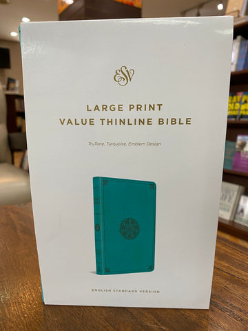 ESV Large Print Value Thinline Bible (TruTone, Turquoise, Emblem Design)