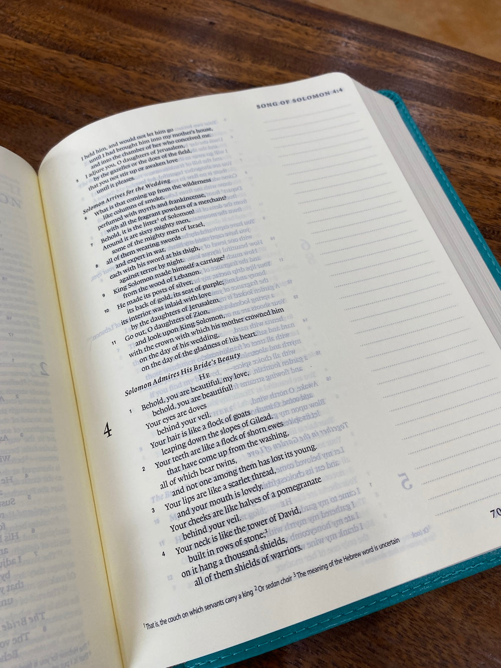 ESV Single Column Journaling Bible (TruTone, Teal, Resplendent Cross Design), soft imitation leather