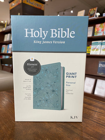 KJV Personal-Size Giant-Print Bible, Filament Enabled Edition--soft leather-look, teal