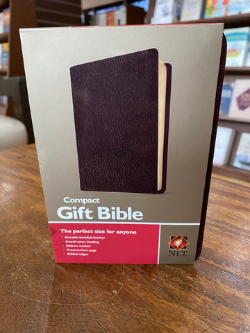 NLT Compact Gift Bible (Bonded Leather, Burgundy/Maroon)