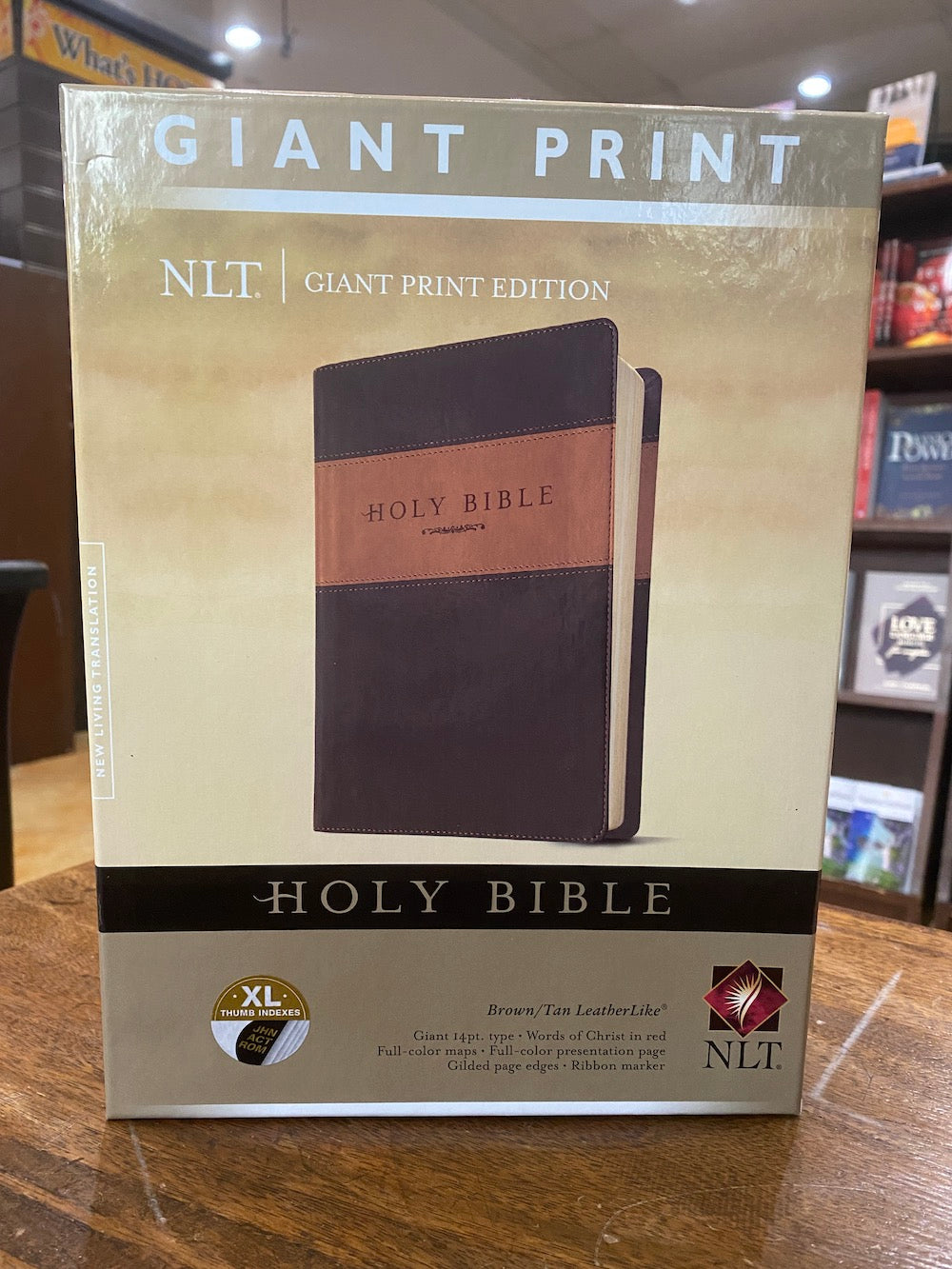 NLT Giant Print Bible (Imitation Leather, Brown/Tan)