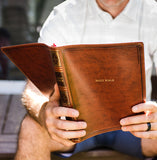 KJV Giant-Print Thinline Bible, Comfort Print--soft leather-look, brown (red letter)