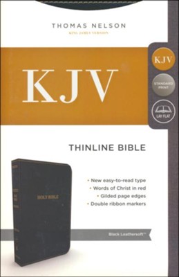 KJV Thinline Bible Standard Print Leathersoft Black Red Letter Edition Comfort Print