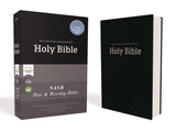NASB Comfort Print Pew and Worship Bible--hardcover black