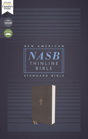 NASB Comfort Print Thinline Bible, Clothbound Hardcover, Gray