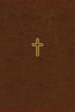 NASB Comfort Print Thinline Bible, Red Letter Edition--soft leather-look, brown